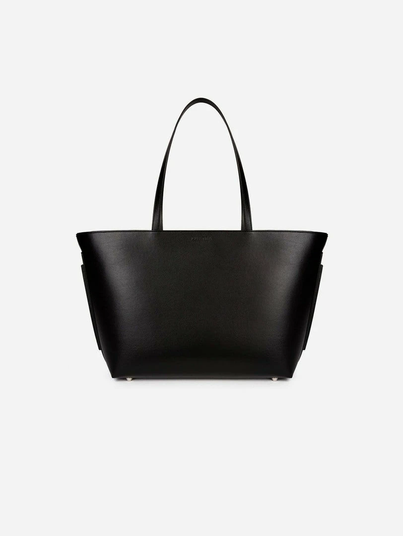LUXTRA Smooth Apple Leather Vegan Tote | Black Bags 3 LUXTRA Smooth Apple Leather Vegan Tote | Black Bags