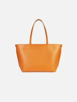 LUXTRA Bags Smooth Apple Leather Vegan Tote | Pumpkin