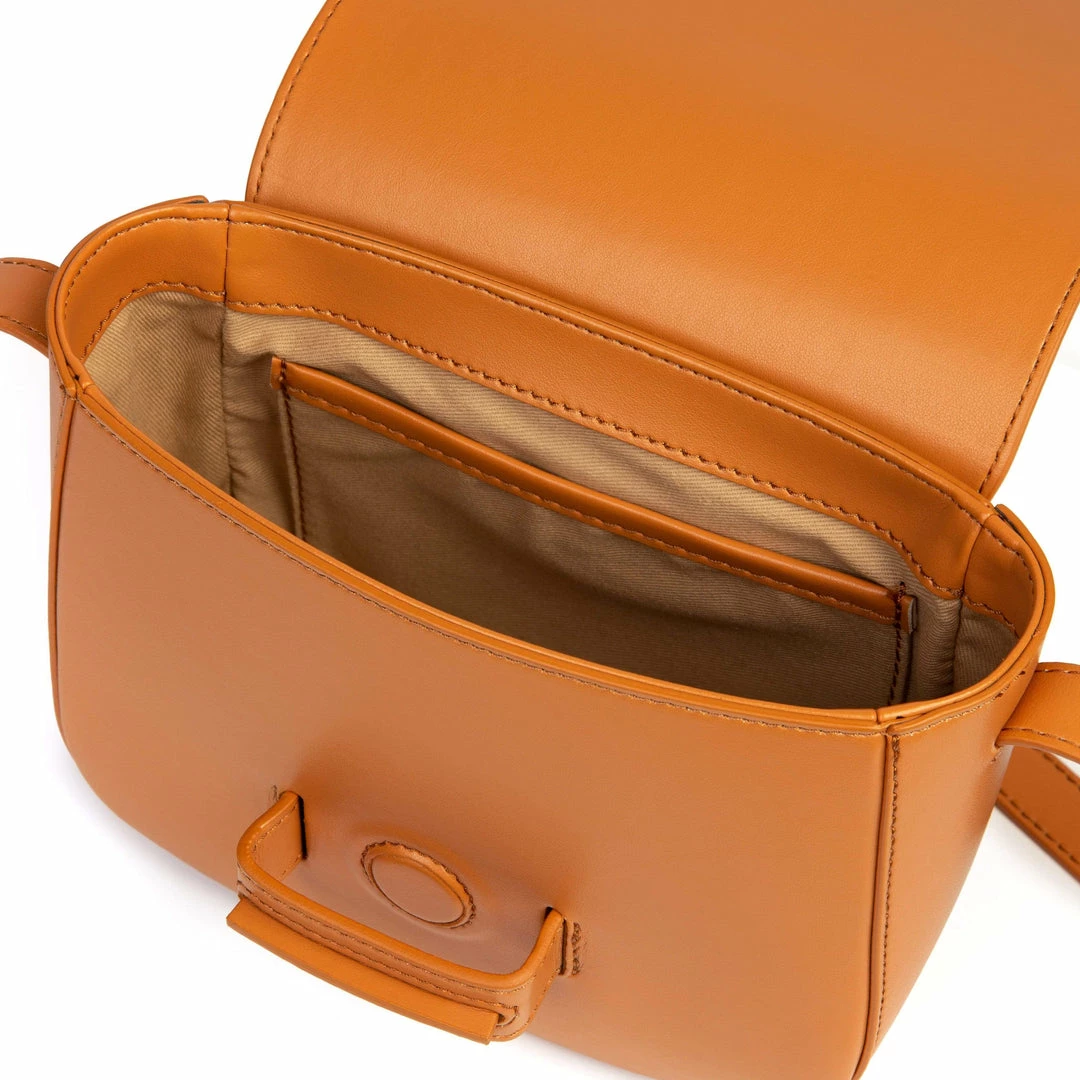 LUXTRA Bags Vida Smooth Apple Leather Vegan Saddle Bag | Pumpkin Orange 5 LUXTRA Bags Vida Smooth Apple Leather Vegan Saddle Bag | Pumpkin Orange