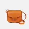 LUXTRA Bags Vida Smooth Apple Leather Vegan Saddle Bag | Pumpkin Orange