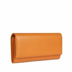 LUXTRA Esther Smooth Apple Leather Vegan Continental Wallet | Pumpkin Evening Bags