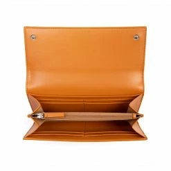 LUXTRA Esther Smooth Apple Leather Vegan Continental Wallet | Pumpkin Evening Bags