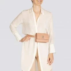 LUXTRA Bags Zaha Apple Leather Vegan Belt Bag | Ballet Pink