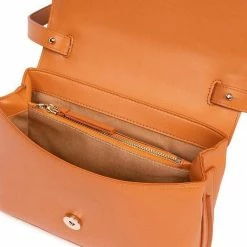 LUXTRA Zanele Smooth Apple Leather Vegan Crossbody Bag | Pumpkin Bags