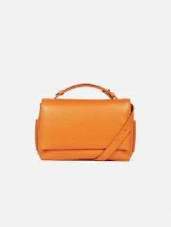 LUXTRA Zanele Smooth Apple Leather Vegan Crossbody Bag | Pumpkin Bags