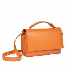 LUXTRA Zanele Smooth Apple Leather Vegan Crossbody Bag | Pumpkin Bags