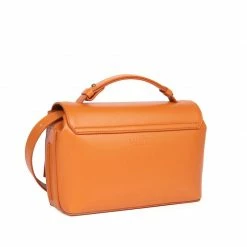LUXTRA Zanele Smooth Apple Leather Vegan Crossbody Bag | Pumpkin Bags