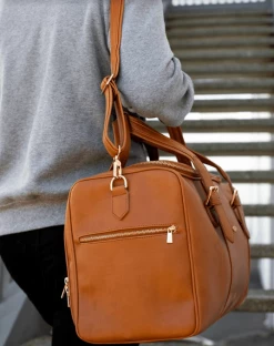 Mela Bags Adam Apple Leather Duffel Bag | Brown
