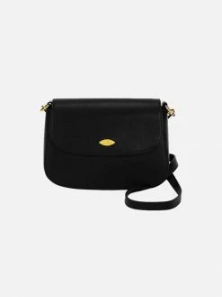 Mela Celim Apple Leather Vegan Crossbody Bag | Black