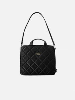 Mela Bags Hanna Apple Leather Vegan Laptop Case | Black