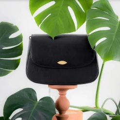 Mela Celim Apple Leather Vegan Crossbody Bag | Black