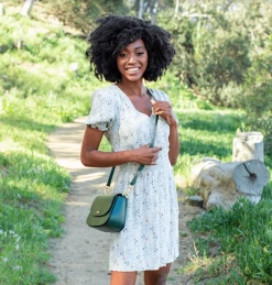 Mela Celim Apple Leather Vegan Crossbody Bag | Green