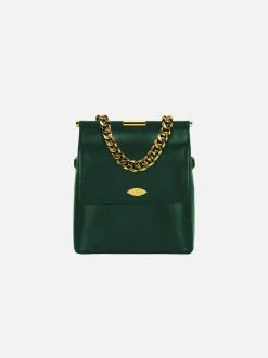 Mela Bags Mona Apple Leather Crossbody Bag | Deep Green