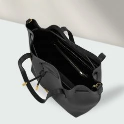 Mela Farah Apple Leather Vegan Bucket Bag | Black