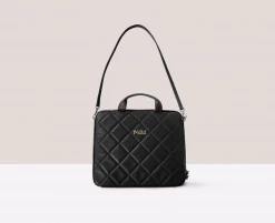 Mela Bags Hanna Apple Leather Vegan Laptop Case | Black