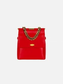 Mela Mona Apple Leather Crossbody Bag | Lipstick Red