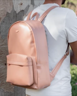 Mela Majd Apple Leather Vegan Backpack | Dusty Rose