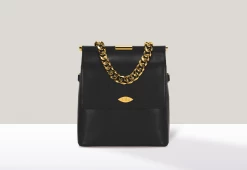 Mela Mona Apple Leather Crossbody Bag | Black Bags