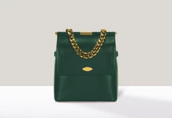 Mela Bags Mona Apple Leather Crossbody Bag | Deep Green