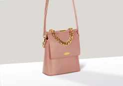 Mela Bags Mona Apple Leather Crossbody Bag | Dusty Rose