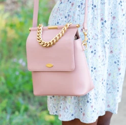 Mela Bags Mona Apple Leather Crossbody Bag | Dusty Rose