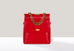Mela Mona Apple Leather Crossbody Bag | Lipstick Red