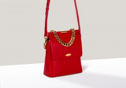 Mela Mona Apple Leather Crossbody Bag | Lipstick Red