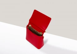 Mela Mona Apple Leather Crossbody Bag | Lipstick Red