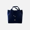 Mela Bags Farah Apple Leather Vegan Bucket Bag | Navy