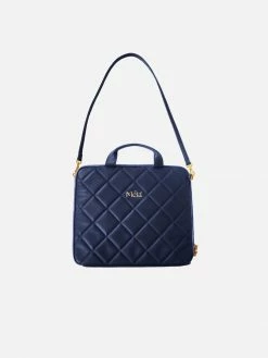 Mela Bags Hanna Apple Leather Vegan Laptop Case | Navy