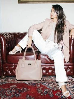 Melina Bucher Indy Vegan Leather Tote Bag | Beige Bags