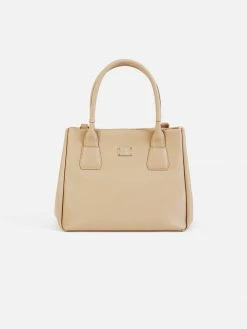 Melina Bucher Indy Vegan Leather Tote Bag | Beige Bags