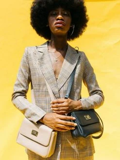 Melina Bucher Bags Trudy Vegan Leather Crossbody Clutch Bag | Beige