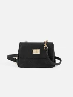 Melina Bucher Trudy Vegan Leather Crossbody Clutch Bag | Black
