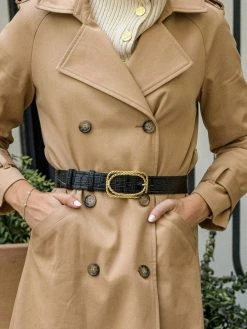 Minuit Sur Terre Accessories Serenade Twisted Buckle Vegan Leather Belt | Black Croc