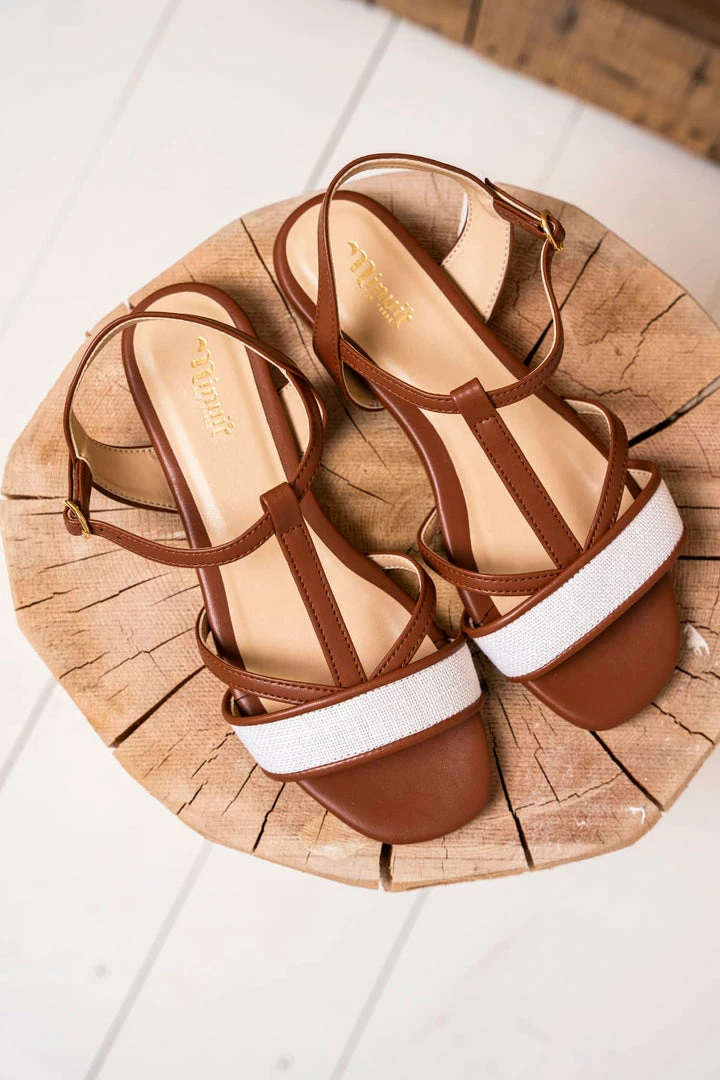 Minuit Sur Terre Shoes Alpilles Vegan Leather Flat Sandals | Chestnut & Linen 5 Minuit Sur Terre Shoes Alpilles Vegan Leather Flat Sandals | Chestnut & Linen