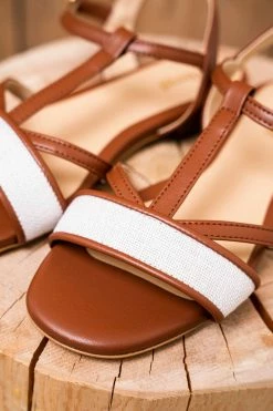 Minuit Sur Terre Shoes Alpilles Vegan Leather Flat Sandals | Chestnut & Linen 9 Minuit Sur Terre Shoes Alpilles Vegan Leather Flat Sandals | Chestnut & Linen