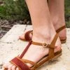Minuit Sur Terre Alpilles Vegan Suede Flat Sandals | Hazelnut & Brick Red Shoes 2 Minuit Sur Terre Alpilles Vegan Suede Flat Sandals | Hazelnut & Brick Red Shoes