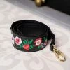 Minuit Sur Terre Embroidered Apple Leather Vegan Crossbody Strap | Black