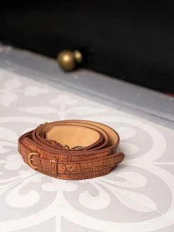 Minuit Sur Terre Crossbody Bags Classic Vegan Leather Crossbody Strap | Camel Croc