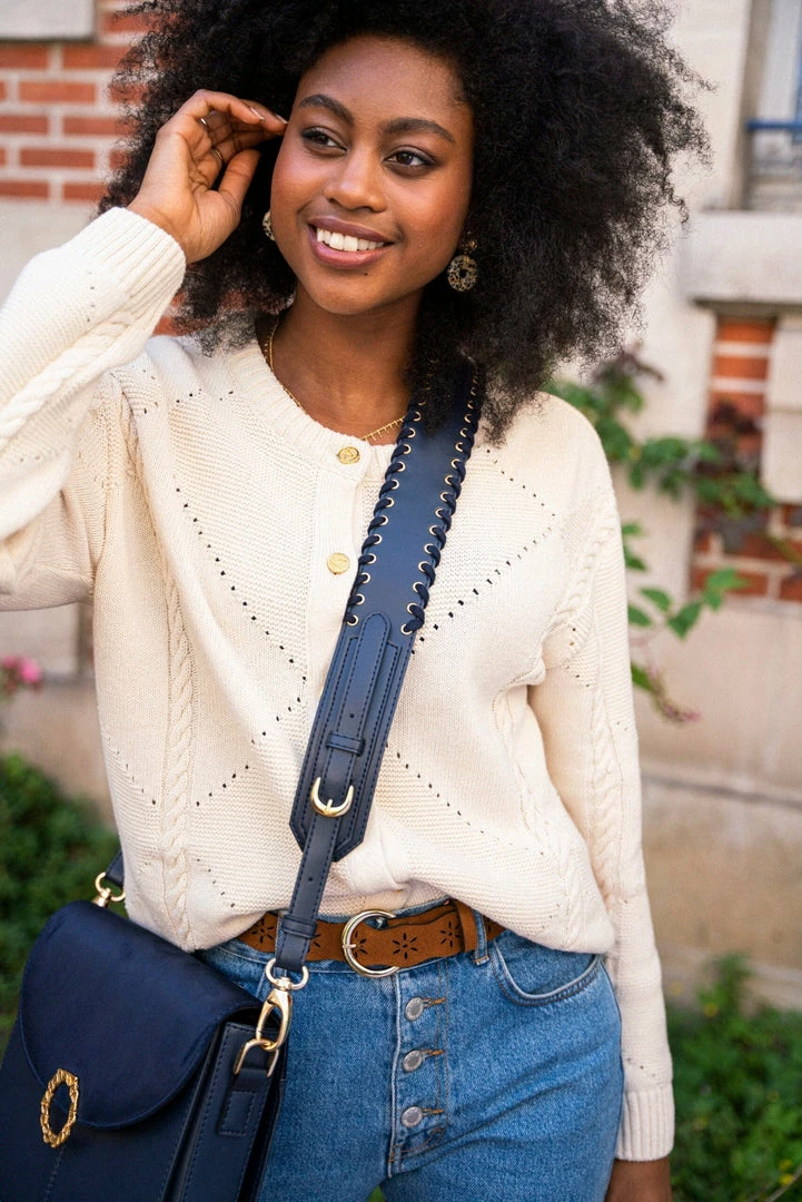 Minuit Sur Terre Crossbody Bags Lace-Up Apple Leather Vegan Crossbody Strap | Midnight Blue 5 Minuit Sur Terre Crossbody Bags Lace-Up Apple Leather Vegan Crossbody Strap | Midnight Blue