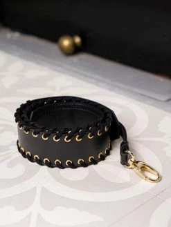 Minuit Sur Terre Crossbody Bags Lace-Up Apple Leather Vegan Crossbody Strap | Black