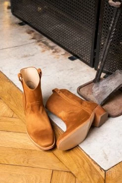 Minuit Sur Terre Centaur Vegan Suede Western Ankle Boots | Hazelnut 10 Minuit Sur Terre Centaur Vegan Suede Western Ankle Boots | Hazelnut