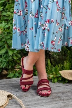 Minuit Sur Terre Shoes Cupabia Vegan Suede Slip On Sandals | Brick Red