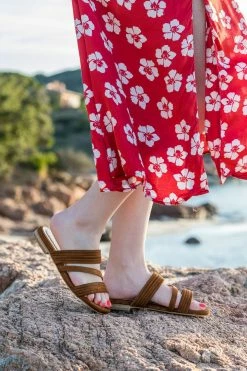 Minuit Sur Terre Shoes Cupabia Vegan Suede Slip On Sandals | Hazelnut