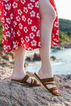 Minuit Sur Terre Shoes Cupabia Vegan Suede Slip On Sandals | Hazelnut
