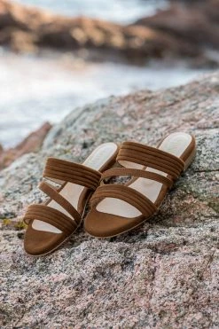 Minuit Sur Terre Shoes Cupabia Vegan Suede Slip On Sandals | Hazelnut