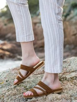 Minuit Sur Terre Shoes Cupabia Vegan Suede Slip On Sandals | Hazelnut