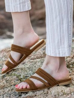Minuit Sur Terre Shoes Cupabia Vegan Suede Slip On Sandals | Hazelnut