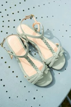 Minuit Sur Terre Durance Braided Vegan Flat Sandals | Sage Bestsellers